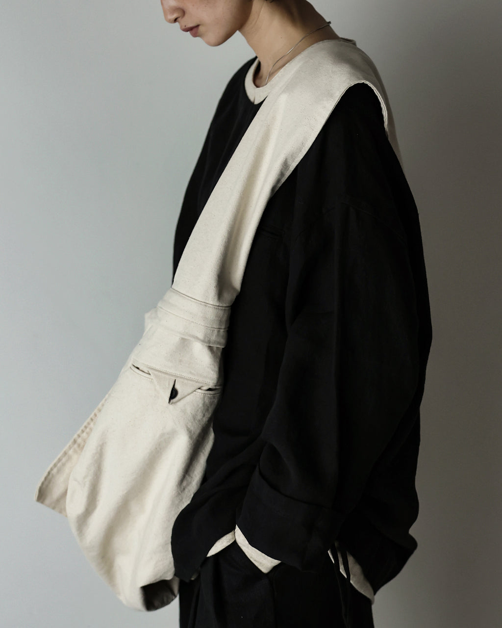 Cotton Canvas News Paper Bag <#ivory>
