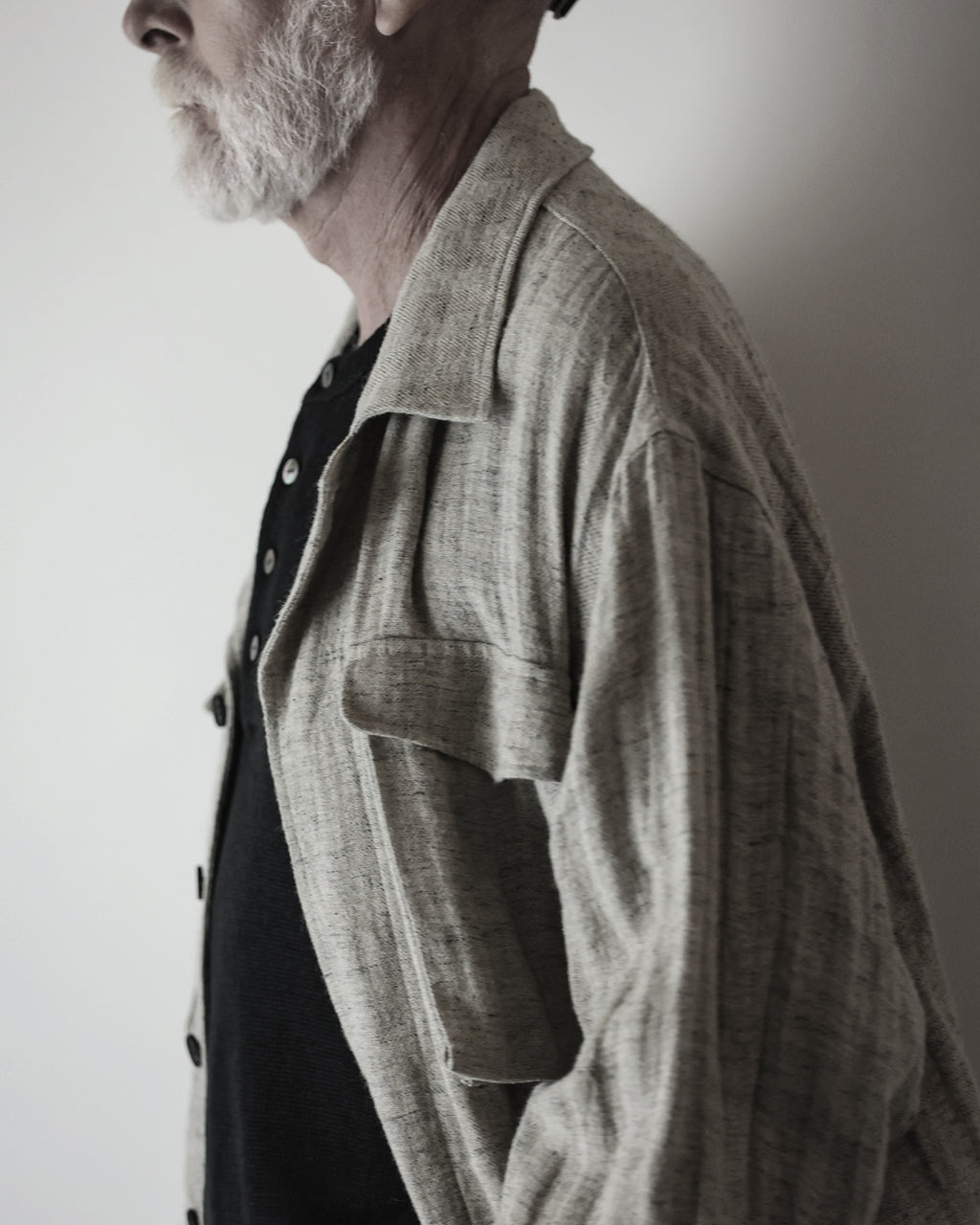 Linen Herringbone M-43 Field Jacket <#heather gray>