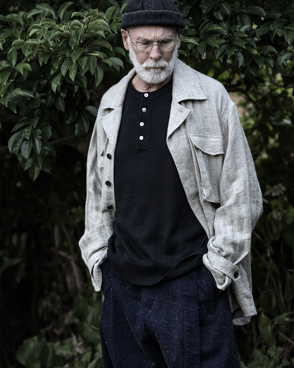 Linen Herringbone M-43 Field Jacket <#heather gray>