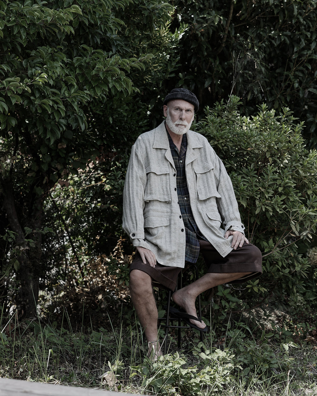 Linen Herringbone M-43 Field Jacket <#heather gray>