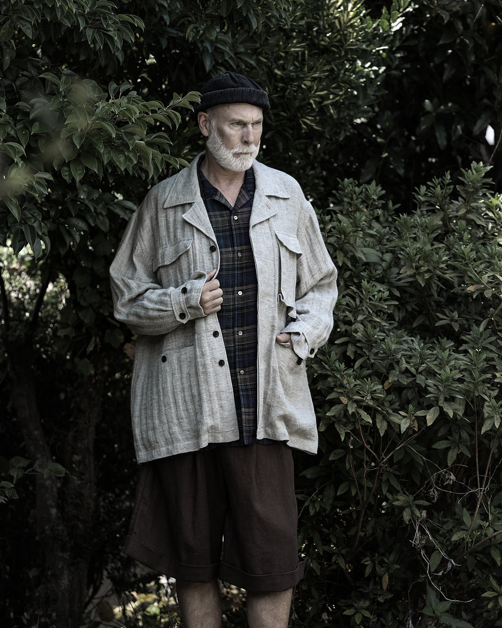 Linen Herringbone M-43 Field Jacket <#heather gray>