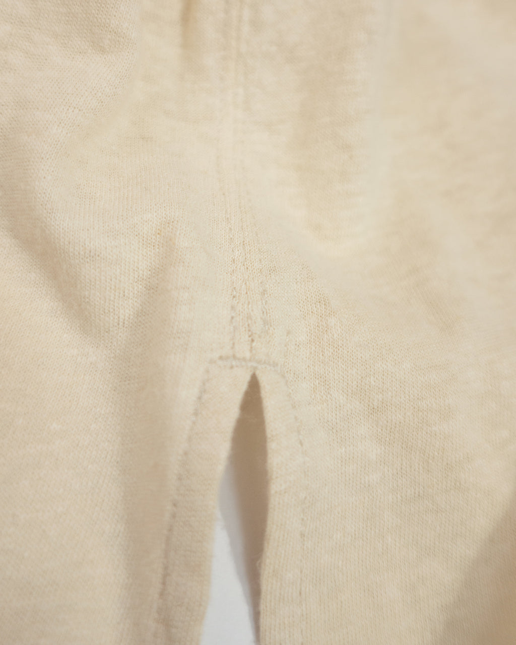 Linen Jersey Henley Neck Middle Length L/S Tee <#ivory>