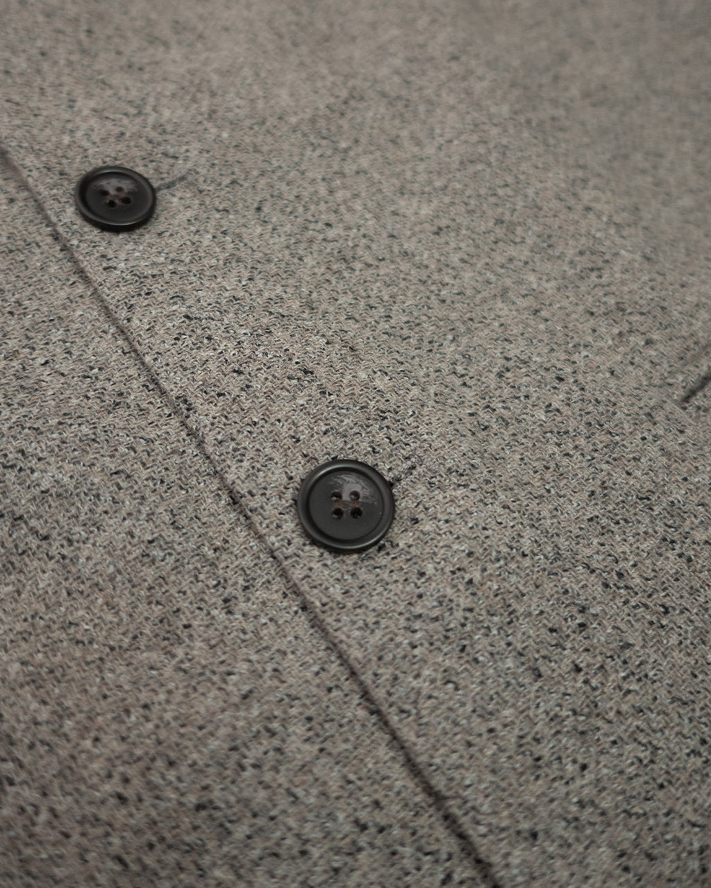 Wool Blend Tweed Back-Open Layered Crew Neck Vest <#greige>