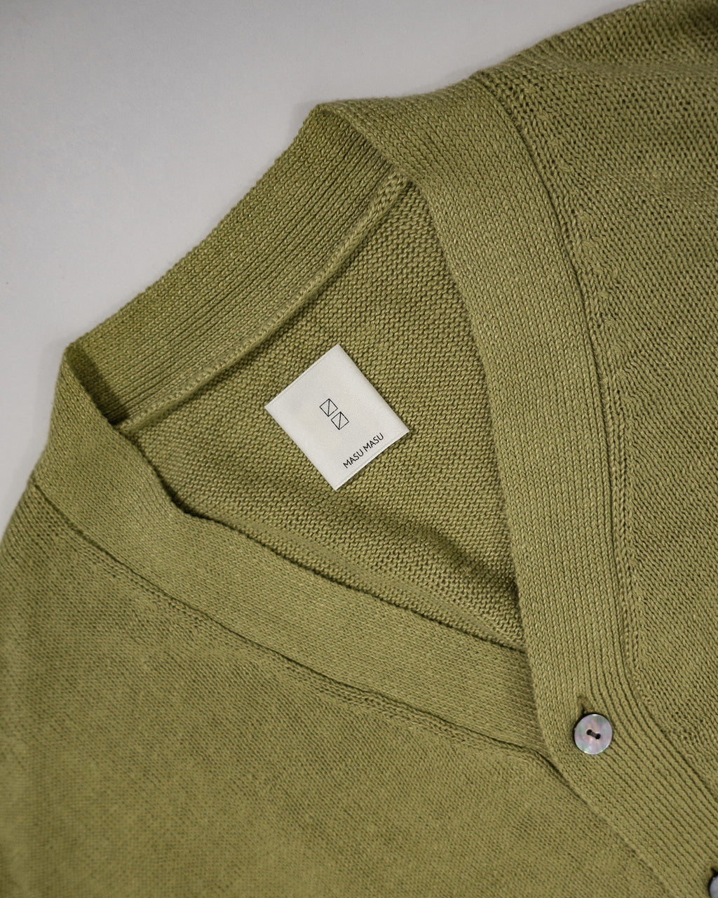 Linen Mid-Gauge V-Neck Knit Gown Cardigan <#yellow>