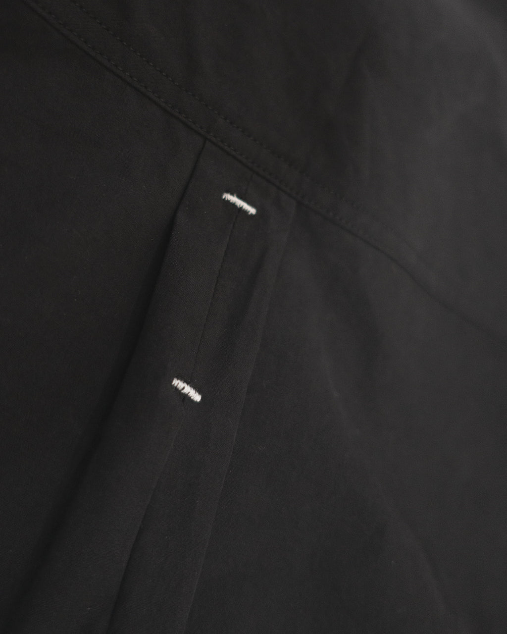 Cotton Typewriter Round Slit Long Officer Shirt <#ink black>