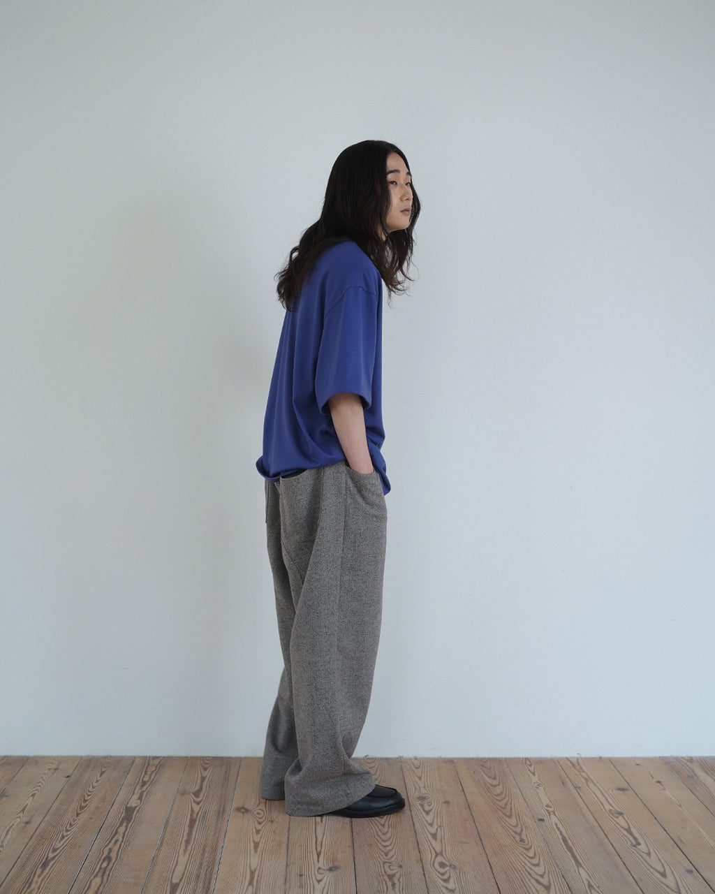 Super100s WOOL Plating Jersey S/S Logo TEE <#royal blue>