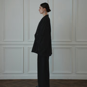 Back-Open Peak Lapel Double-Breasted Over Jacket.