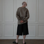 Crew Neck LS Tuck Rib Pullover.