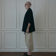 Waffle Russell V Neck 3/4 Sleeve Dolman Knit Pullover.