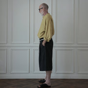 High Waist 2 Tuck Wide Half Trousers.