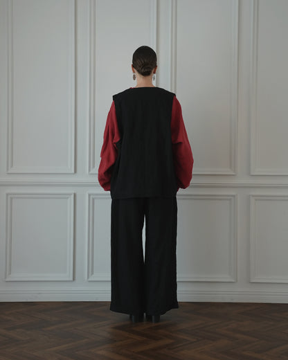 Button Design Crew Neck Vest.