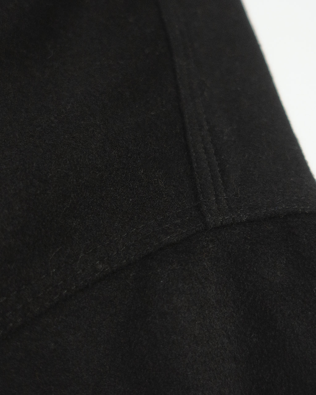 Wool Blend Heavy Flannel Wide Tuck Over Shirt <#black>