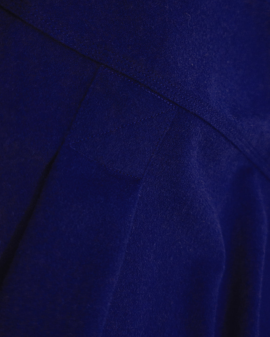 Wool Blend Heavy Flannel Wide Tuck Over Shirt <#royal blue>