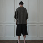 Crew Neck Half Sleeve Over Pullover.