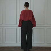 Double Hem Coin Pocket 2Tuck Wide Slacks.