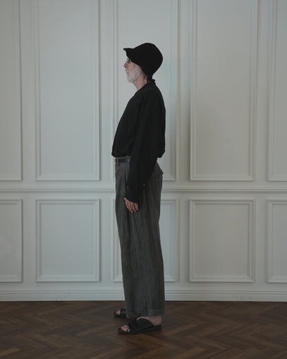 Double Hem Coin Pocket 2Tuck Wide Slacks.