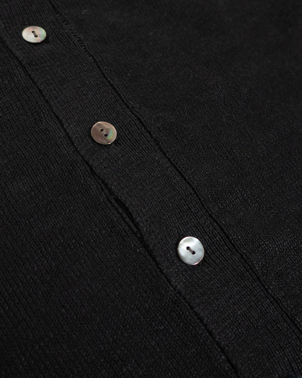 Linen Mid-Gauge V-Neck Knit Gown Cardigan <#black>