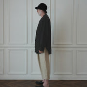 Band Collar Henley Neck Like Atelier Shirt.