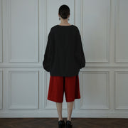 Crew Neck LS Tuck Rib Pullover.