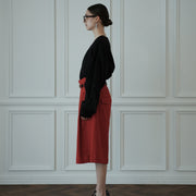 High Waist 2 Tuck Wide Half Trousers.
