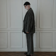 Back-Open Peak Lapel Double-Breasted Over Jacket.