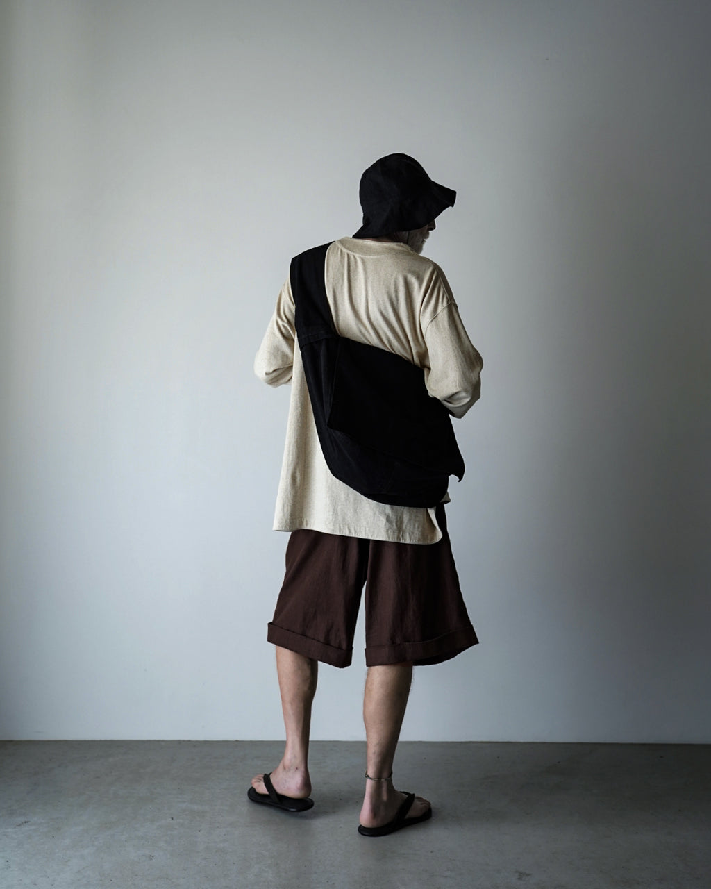 Cotton Canvas News Paper Bag <#black>