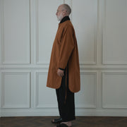 Key Neck Side Slit Long Length Pullover Shirt.
