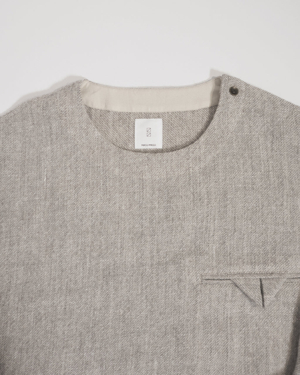 Shetland Wool Linen Crew Neck LS Tuck Rib Pullover <#light gray>