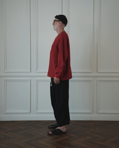 Crew Neck LS Tuck Rib Pullover.