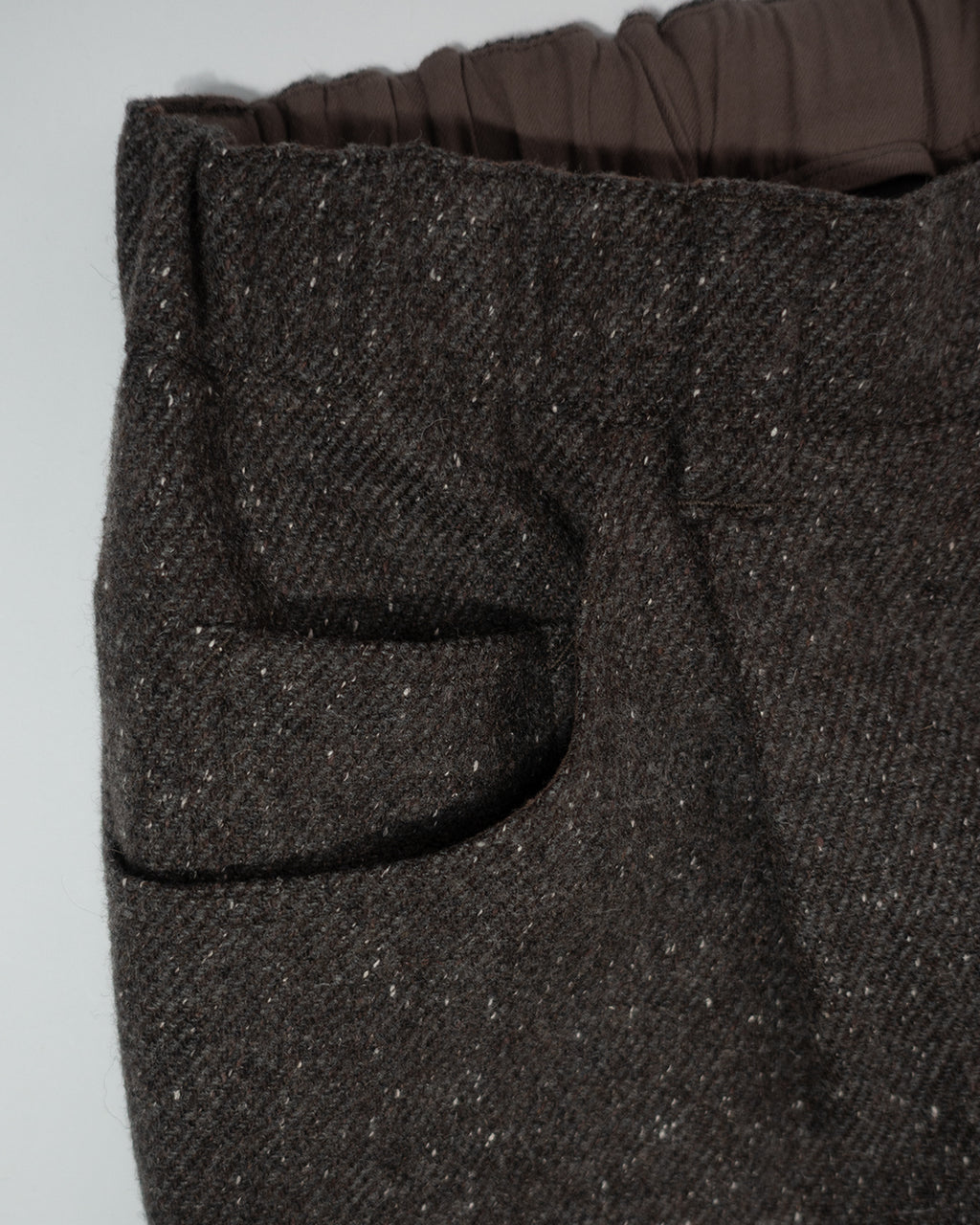 Wool Blend Tweed Double-Knee Painter's Work Pants <#brown>