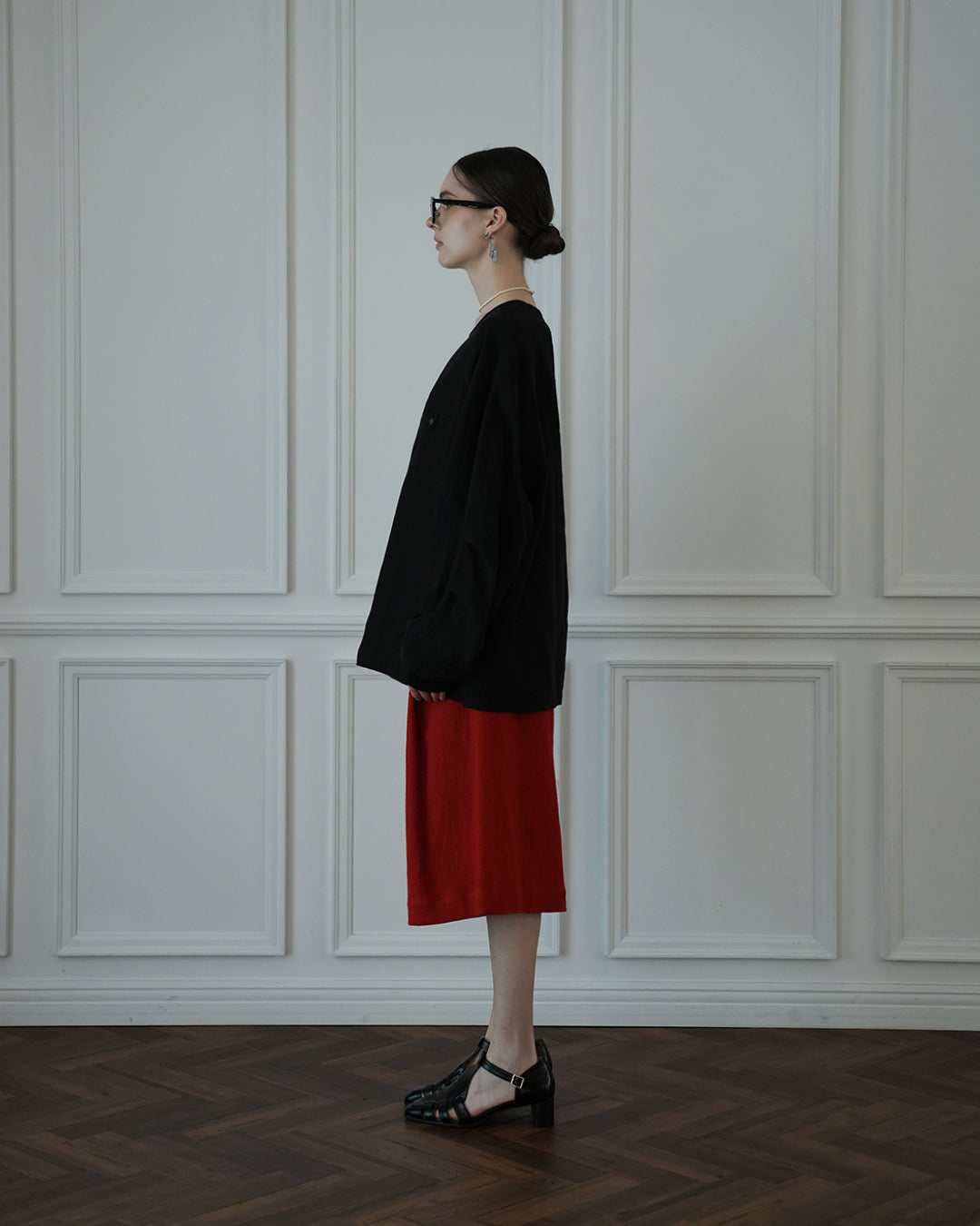Crew Neck LS Tuck Rib Pullover