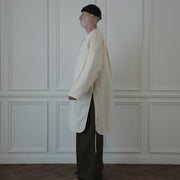 Key Neck Side Slit Long Length Pullover Shirt.