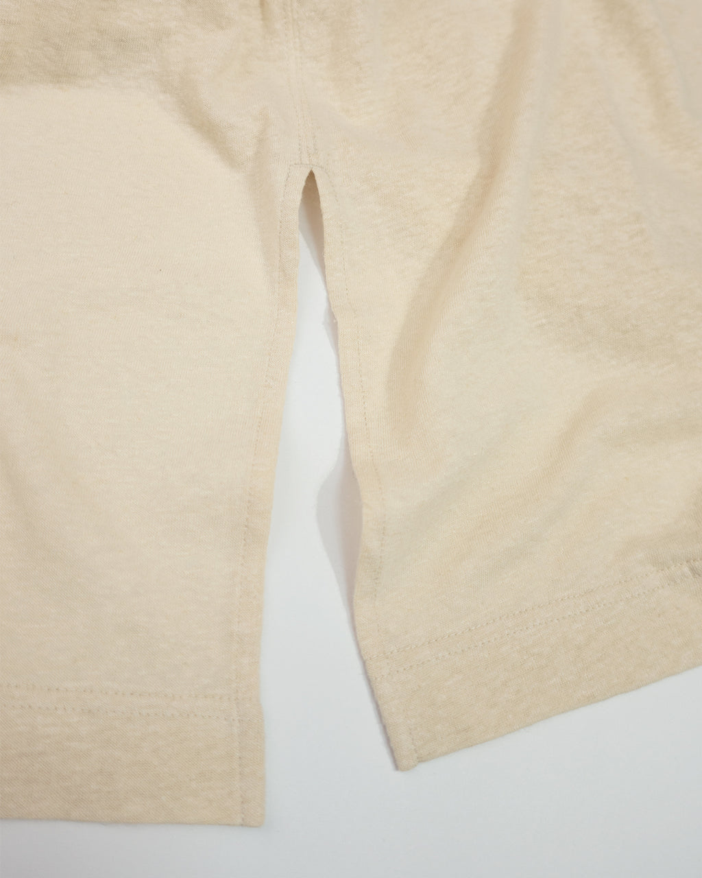 Linen Jersey Henley Neck Middle Length L/S Tee <#ivory>