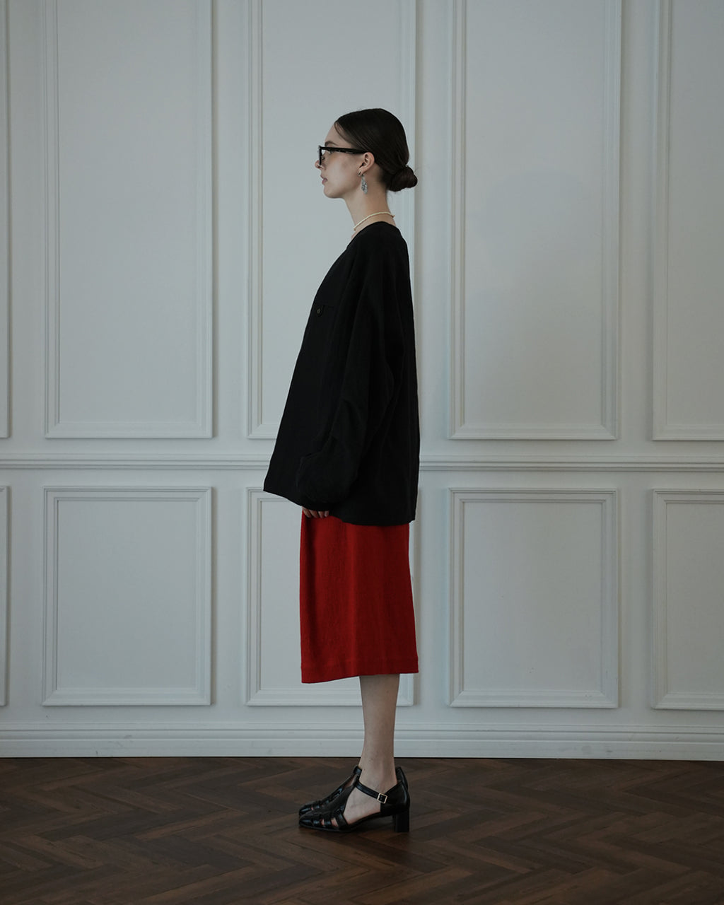 Crew Neck LS Tuck Rib Pullover.