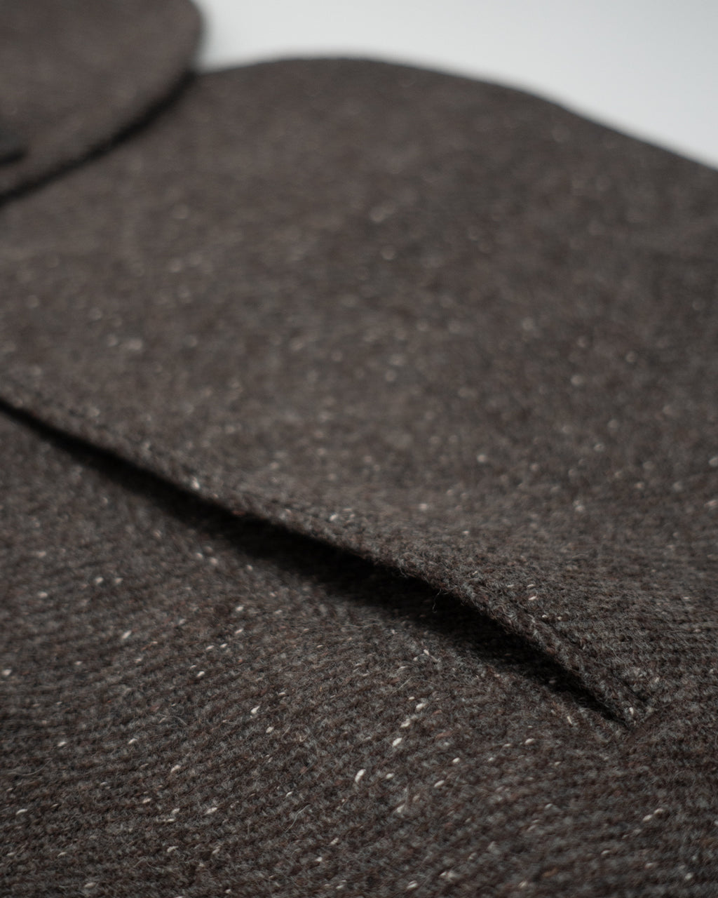 Wool Blend Tweed Back-Open Layered Crew Neck Vest <#brown>