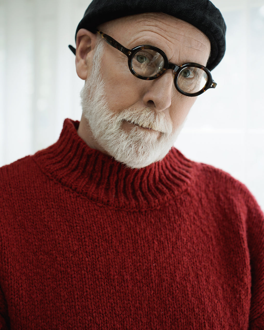 〼〼×Sabae Television Cut Modern Frame Glasses <#brown>