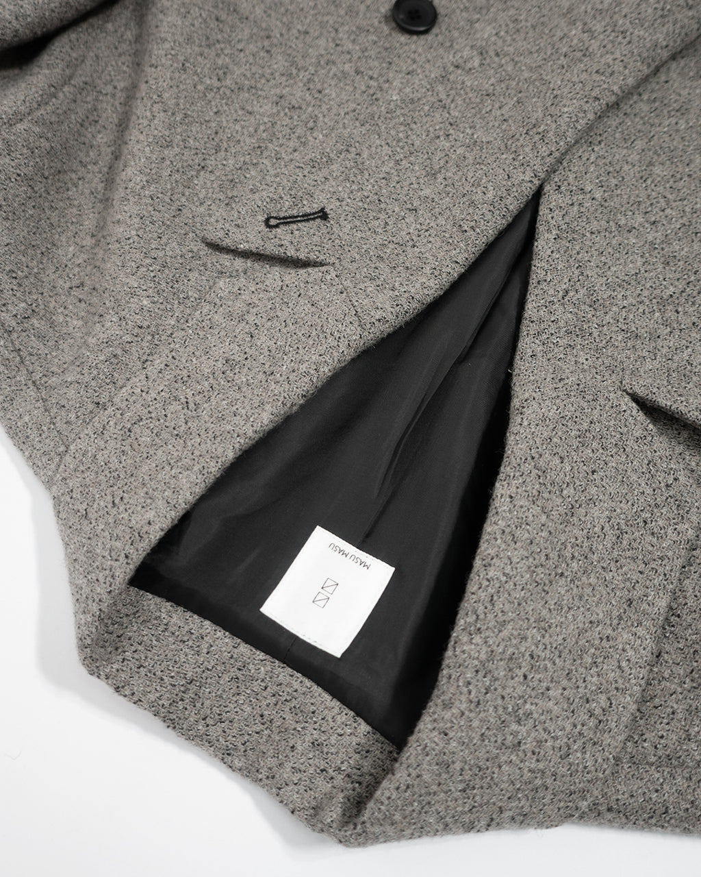 Wool Blend Double-Breasted Long Coat <#greige>