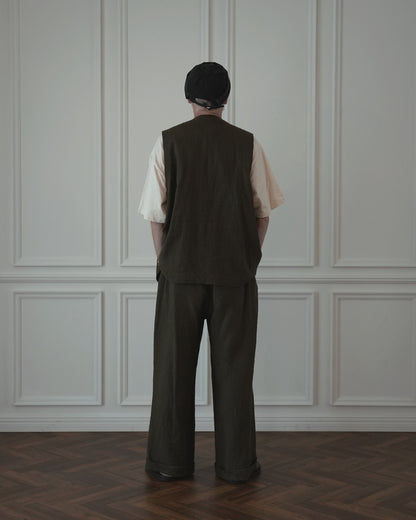 Button Design Crew Neck Vest.