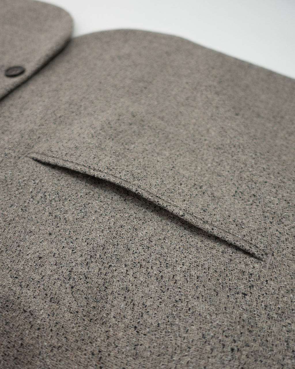 Wool Blend Tweed Back-Open Layered Crew Neck Vest <#greige>