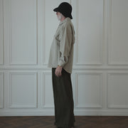 Layered Design Dress Military Shirt.