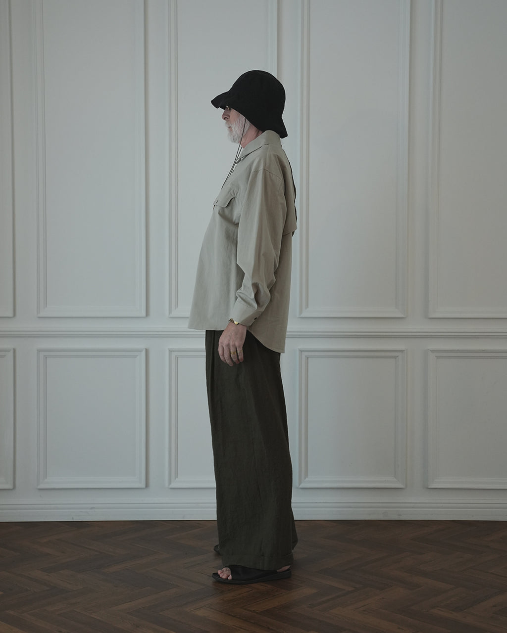 Layered Design Dress Military Shirt.