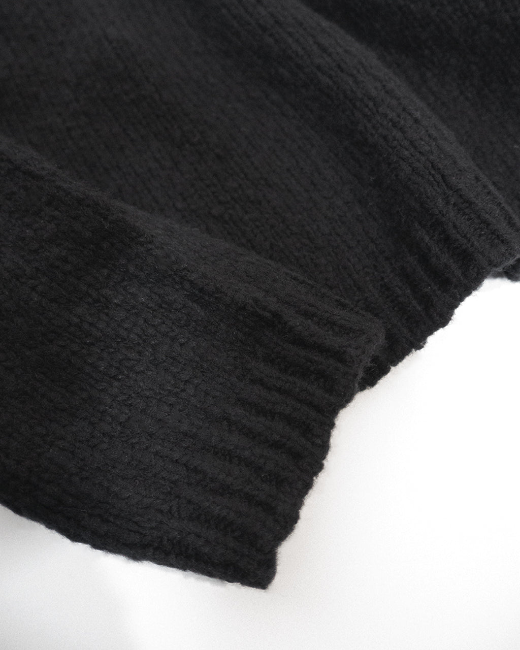 Wool Blend High Neck Hand-like Knit / Sweater <#black>