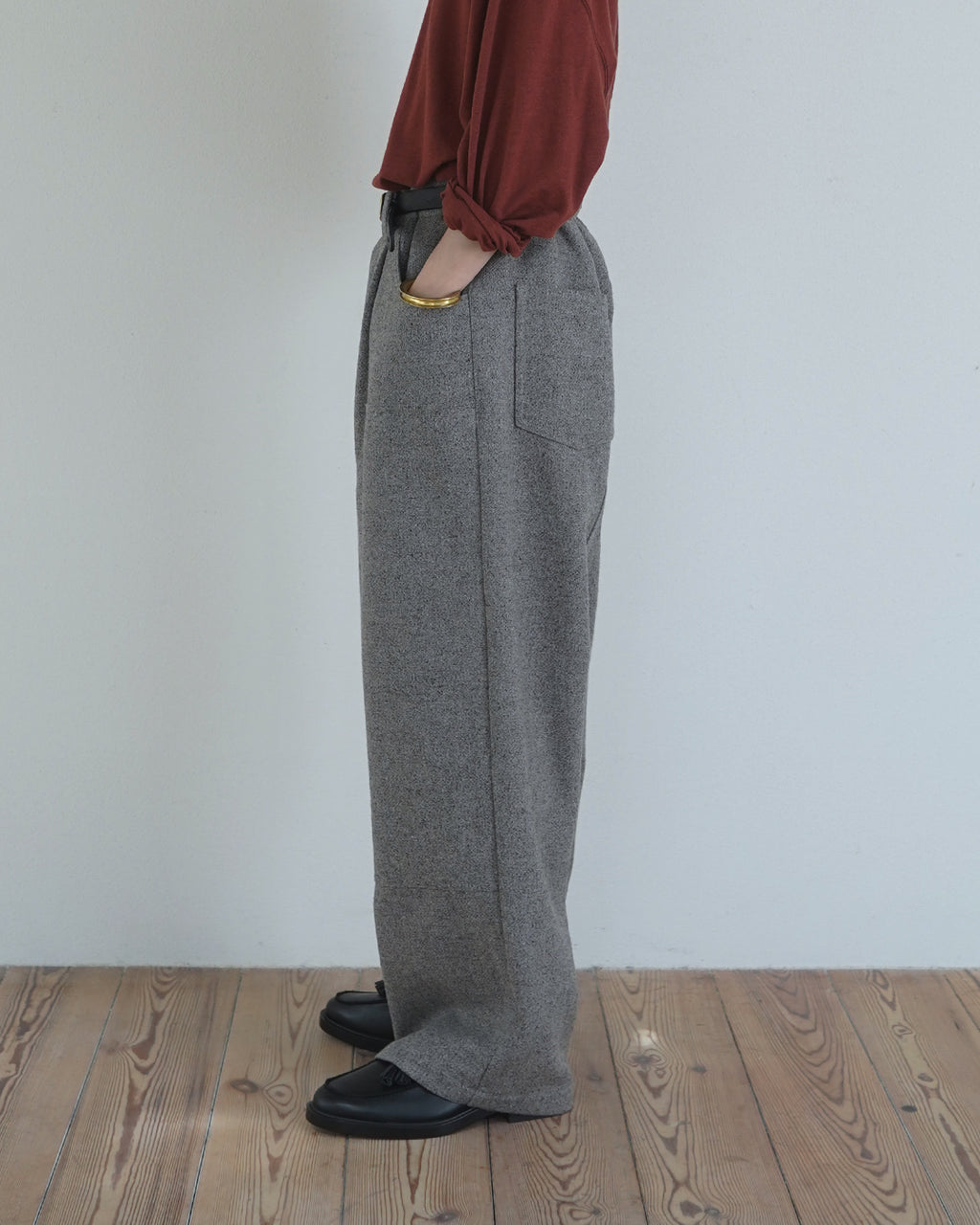 Wool Blend Tweed Double-Knee Painter's Work Pants <#greige>