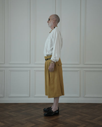 High Waist 2 Tuck Wide Half Trousers〈 000012-03 〉
