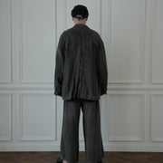Back-Open Peak Lapel Double-Breasted Over Jacket.