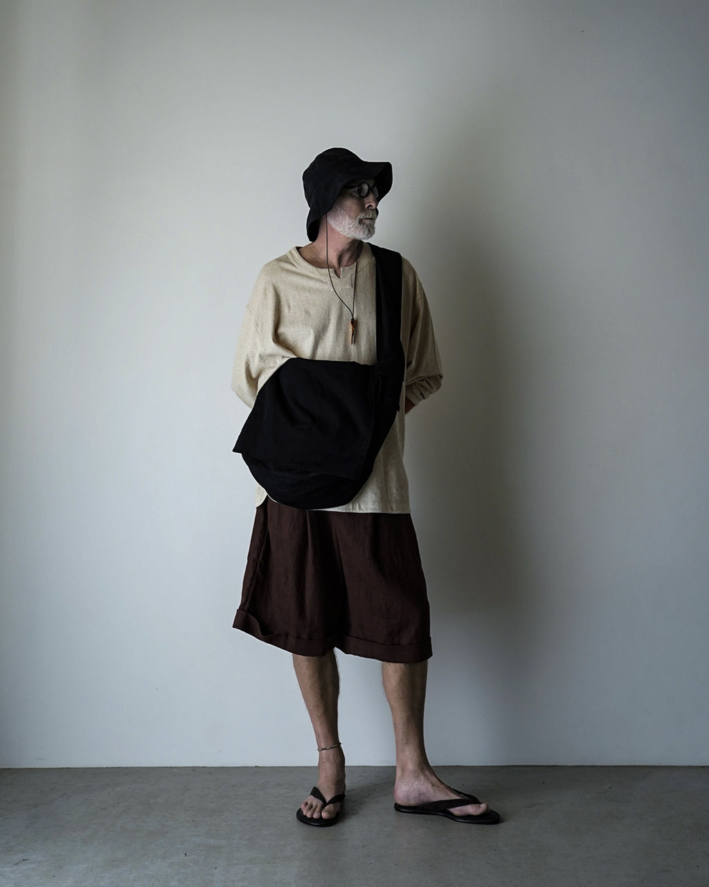 Cotton Canvas News Paper Bag <#black>