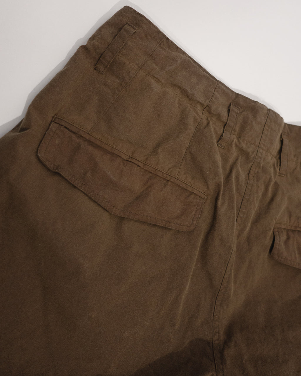 Oiled Wax Washed Moleskin Wide Baggy Pants <#camel>