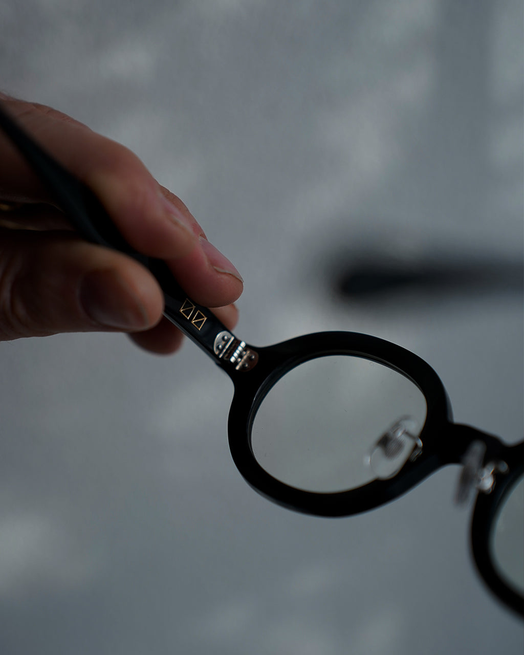 〼〼×Sabae Television Cut Modern Frame Glasses <#black>