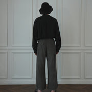 Double Hem Coin Pocket 2Tuck Wide Slacks.