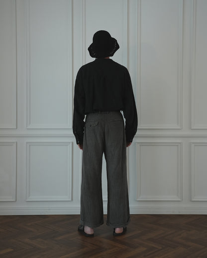 Double Hem Coin Pocket 2Tuck Wide Slacks.